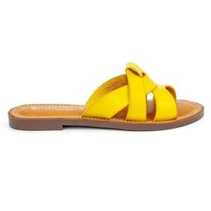 NEW PATRIZIA women's desert slide sandals in yellow